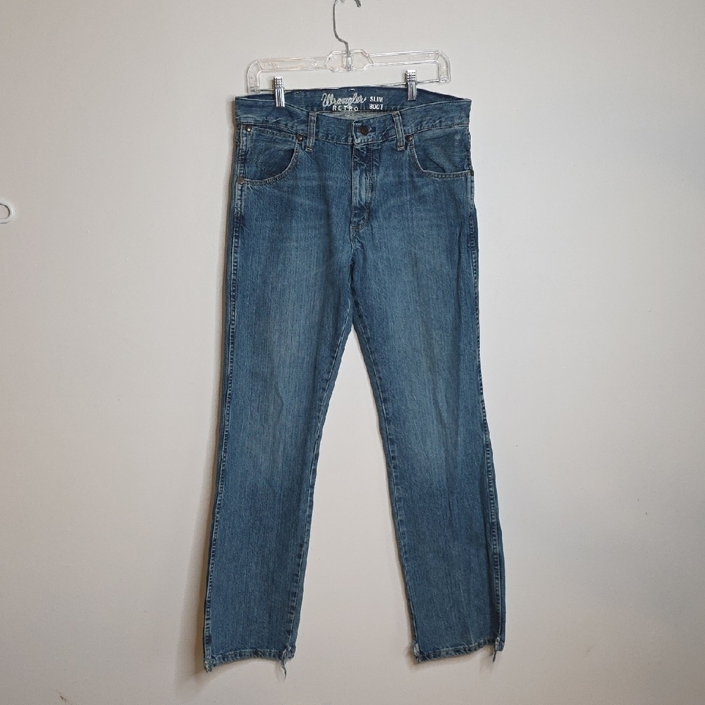 Wrangler Men's RETRO slim Boot Blue Jeans 32x32